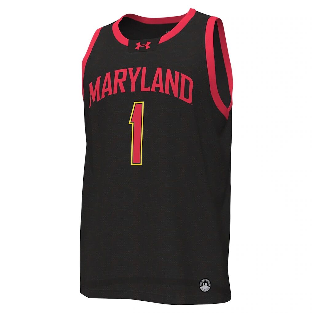 #1 Maryland Terrapins Under Armour Replica Basketball Jersey - Black