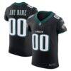 Philadelphia Eagles Nike Alternate Vapor F.U.S.E. Elite Custom Jersey - Black - Front View