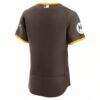 San Diego Padres Nike Road Sponsor Patch Authentic Jersey - Brown - Detail View