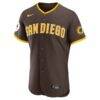 San Diego Padres Nike Road Sponsor Patch Authentic Jersey - Brown - Side View