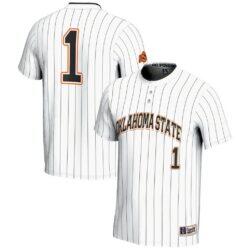 #1 Oklahoma State Cowboys GameDay Greats Youth Lightweight Softball Jersey - White - Front View