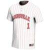#1 Louisville Cardinals GameDay Greats Youth Lightweight Softball Jersey - White - Side View