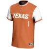 #1 Texas Longhorns GameDay Greats Youth Lightweight Softball Jersey - Texas Orange - Side View