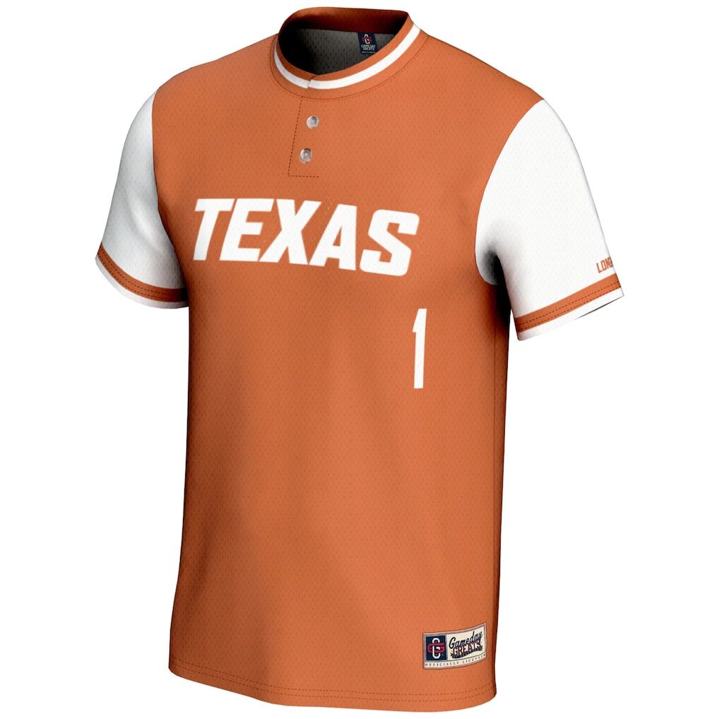 #1 Texas Longhorns GameDay Greats Youth Lightweight Softball Jersey - Burnt Orange