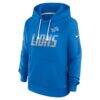 Detroit Lions Nike Women's Sideline Standard Issue Dri-FIT Hoodie - Blue - Side View