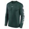 Michigan State Spartans Nike Primetime Logo Sleeve Legend Dri-FIT Long Sleeve T-Shirt - Green - Detail View