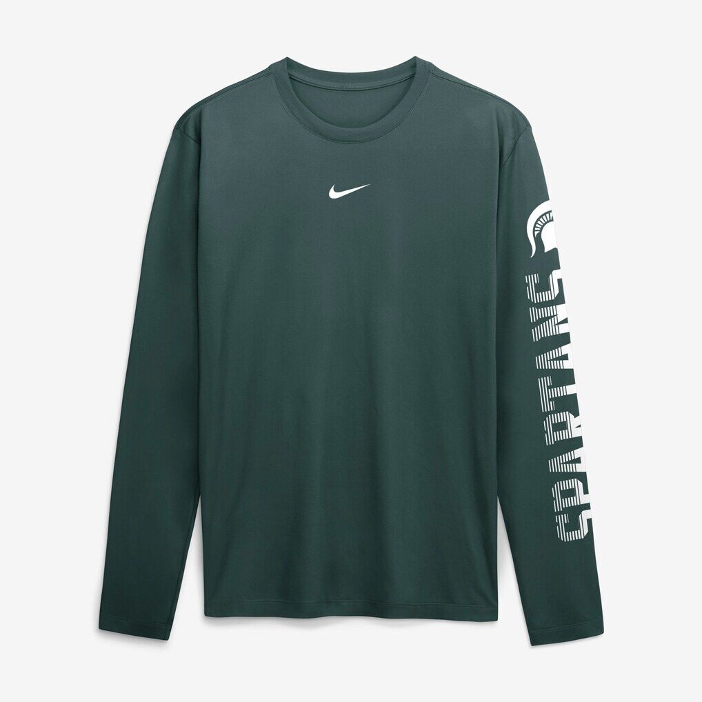 Michigan State Spartans Nike Primetime Logo Sleeve Legend Dri-FIT Long Sleeve T-Shirt