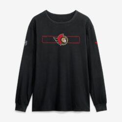 Ottawa Senators Fashion7 Authentic Pro Primary Logo Long Sleeve T-Shirt - Black - Front View