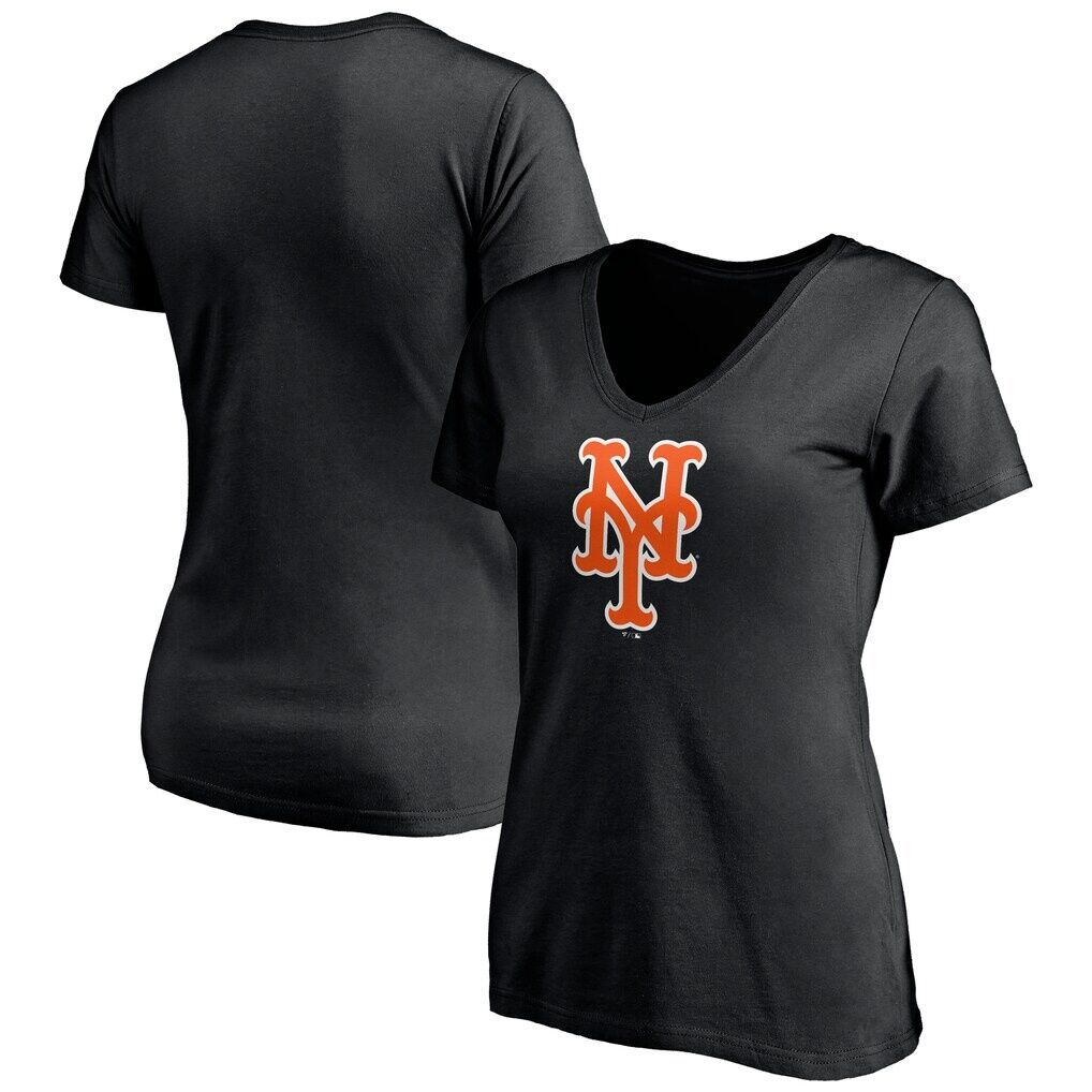 New York Mets Logo Athletic Women's Official Logo Athletic V-Neck T-Shirt