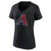 Arizona Diamondbacks Logo Athletic Women's Official Logo Athletic V-Neck T-Shirt - Black - Side View