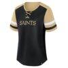 New Orleans Saints Fashion7 Women's Curl Route Athena Lace-Up T-Shirt - Black - Alt1