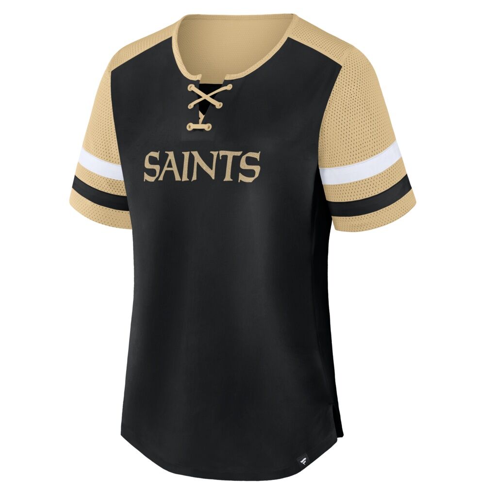 New Orleans Saints Fashion7 Women's Curl Route Athena Lace-Up T-Shirt