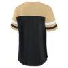 New Orleans Saints Fashion7 Women's Curl Route Athena Lace-Up T-Shirt - Black - Detail View