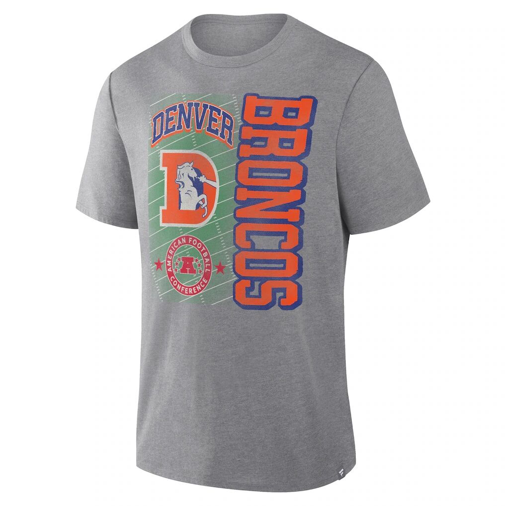 Denver Broncos Fashion7 Tribute Direct Handoff Tri-Blend T-Shirt - Heather Gray