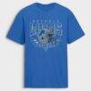 Detroit Lions Fashion7 Old Fashion Rushing Legacy Cotton T-Shirt - Blue - Front View