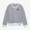 Cincinnati Bengals Fashion7 Women's Striped Oversized French Terry Sweatshirt - - Front View