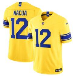 Puka Nacua Los Angeles Rams Nike Classic Sol Vapor F.U.S.E. Stitched Limited Jersey - Gold - Front View
