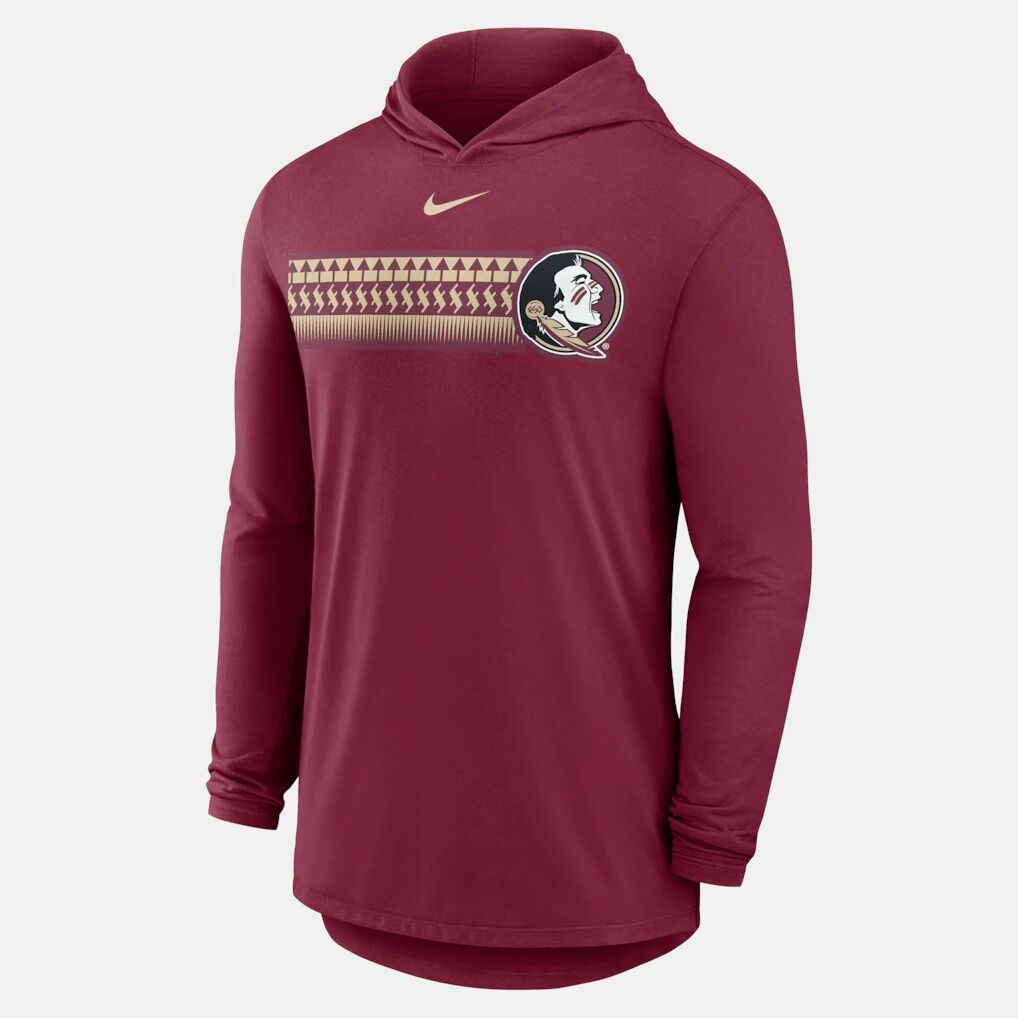 Florida State Seminoles Nike Primetime Pattern Tri-Blend Dri-FIT Long Sleeve Hooded T-Shirt - Garnet