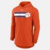Clemson Tigers Nike Primetime Pattern Tri-Blend Dri-FIT Long Sleeve Hooded T-Shirt - Orange - Detail View