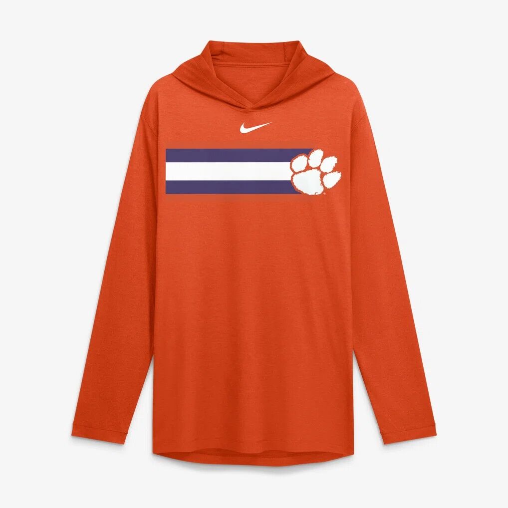 Clemson Tigers Nike Primetime Pattern Tri-Blend Dri-FIT Long Sleeve Hooded T-Shirt