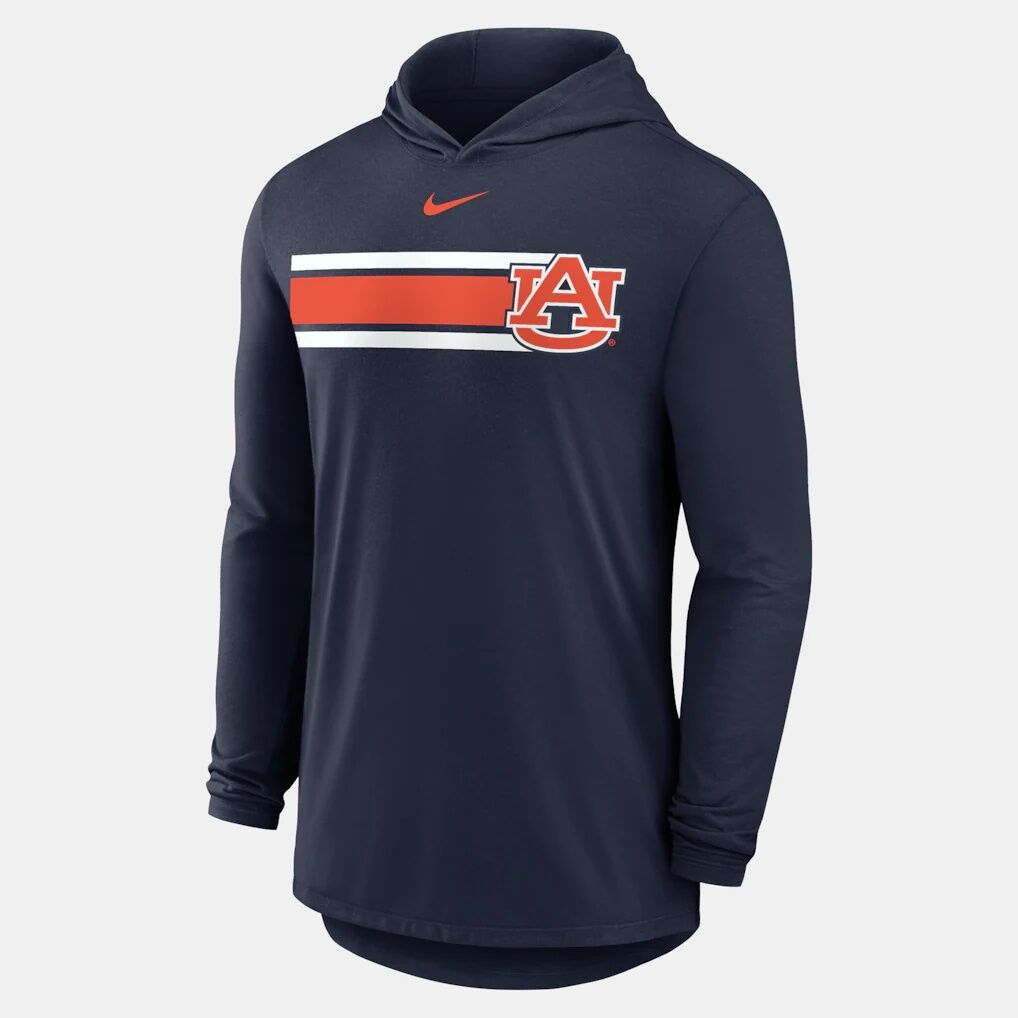 Auburn Tigers Nike Primetime Pattern Tri-Blend Dri-FIT Long Sleeve Hooded T-Shirt