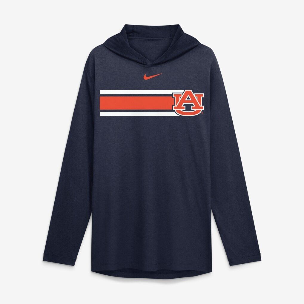 Auburn Tigers Nike Primetime Pattern Tri-Blend Dri-FIT Long Sleeve Hooded T-Shirt