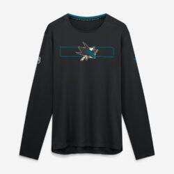 San Jose Sharks Fashion7 Authentic Pro Rink Tech Long Sleeve T-Shirt - Black - Front View
