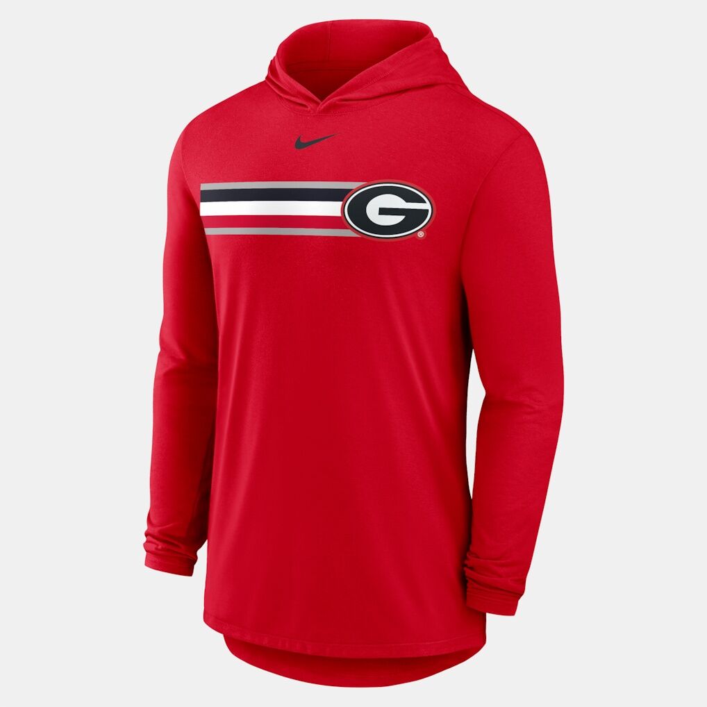Georgia Bulldogs Nike Primetime Pattern Tri-Blend Dri-FIT Long Sleeve Hooded T-Shirt