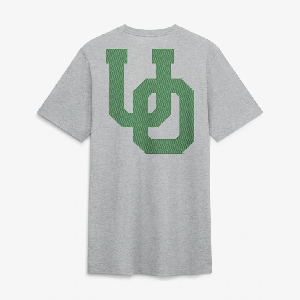 Oregon Ducks Nike Arch Wordmark Legacy Tri-Blend T-Shirt - Heather Gray