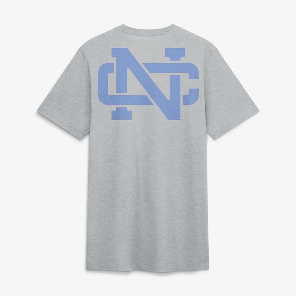 North Carolina Tar Heels Nike Arch Wordmark Legacy Tri-Blend T-Shirt - Heather Gray
