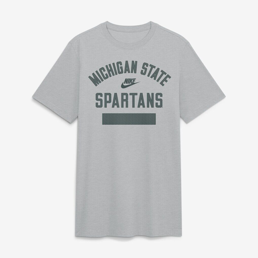 Michigan State Spartans Nike Arch Wordmark Legacy Tri-Blend T-Shirt - Heather Gray