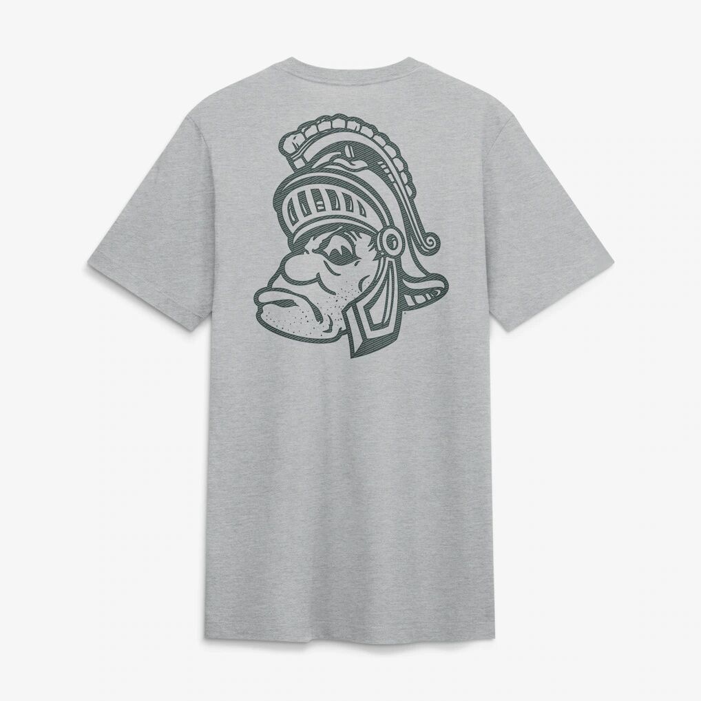 Michigan State Spartans Nike Arch Wordmark Legacy Tri-Blend T-Shirt - Heather Gray