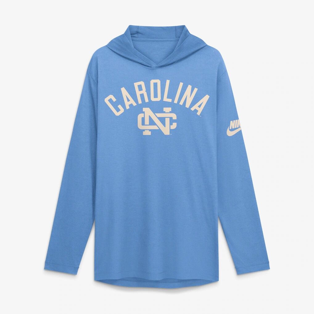 North Carolina Tar Heels Nike Legacy Arch Tri-Blend Long Sleeve Hooded T-Shirt - Carolina Blue