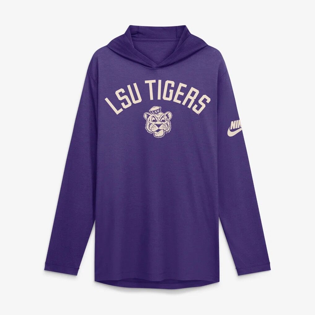 LSU Tigers Nike Legacy Arch Tri-Blend Long Sleeve Hooded T-Shirt
