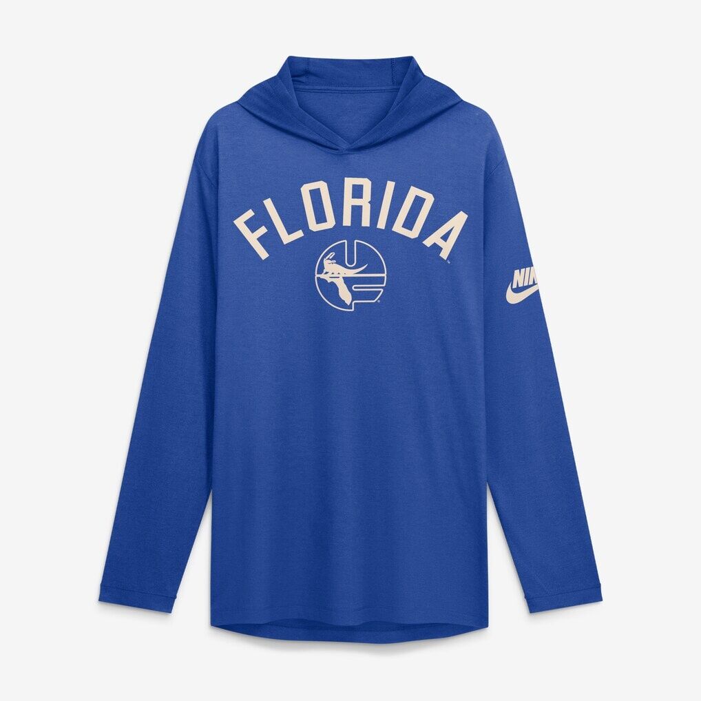 Florida Gators Nike Legacy Arch Tri-Blend Long Sleeve Hooded T-Shirt - Royal