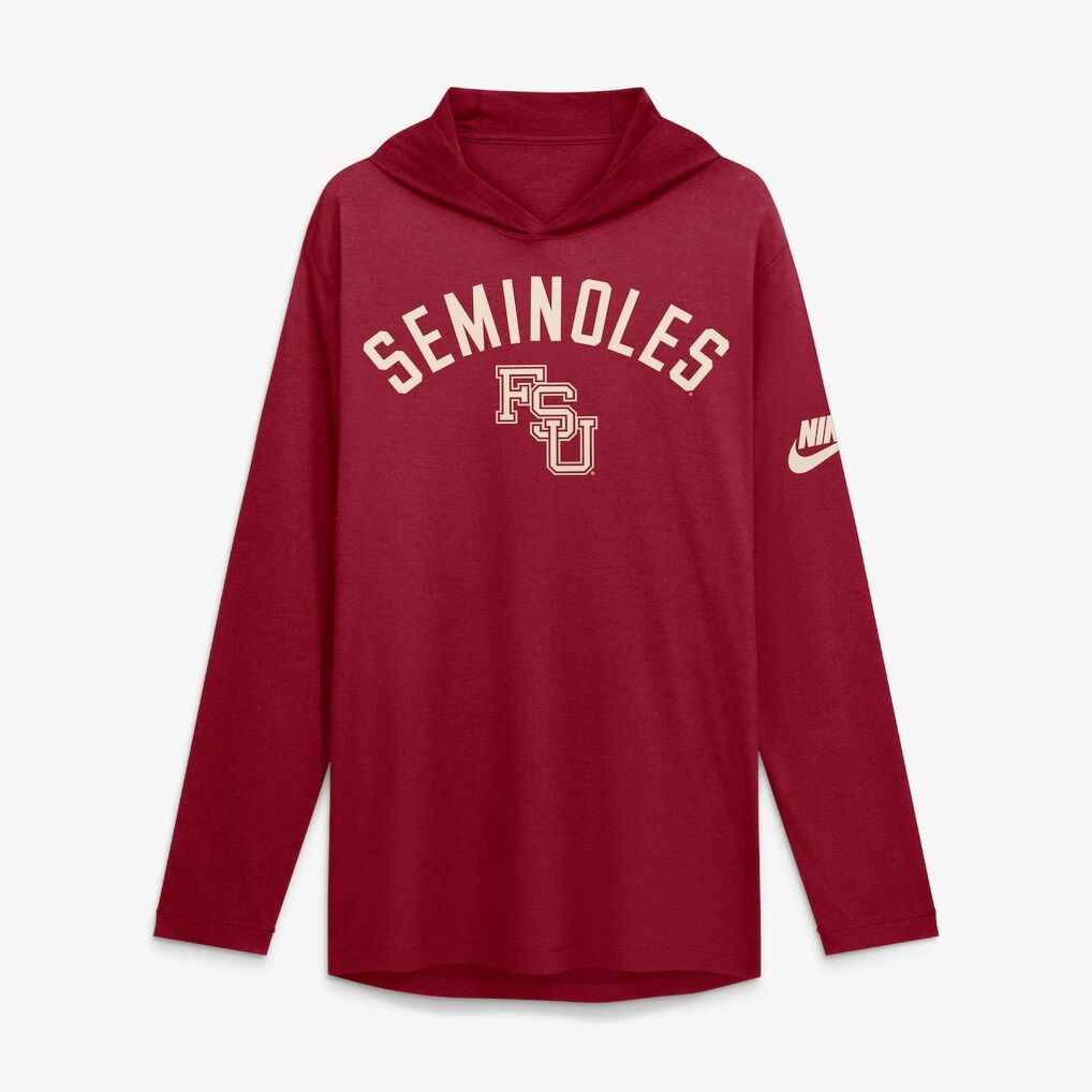 Florida State Seminoles Nike Legacy Arch Tri-Blend Long Sleeve Hooded T-Shirt - Garnet