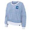 Indianapolis Colts Fashion7 Women's Striped Oversized French Terry Sweatshirt - - Detail View