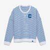 Indianapolis Colts Fashion7 Women's Striped Oversized French Terry Sweatshirt - - Front View