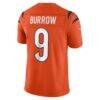 Joe Burrow Cincinnati Bengals Nike Alternate Vapor F.U.S.E. Stitched Limited Jersey - Orange - Detail View