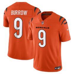 Joe Burrow Cincinnati Bengals Nike Alternate Vapor F.U.S.E. Stitched Limited Jersey - Orange - Front View