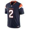 Pat Surtain II Denver Broncos Nike Alternate Vapor F.U.S.E. Stitched Limited Jersey - Navy - Side View