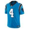 Tetairoa McMillan Carolina Panthers Nike Alternate Vapor F.U.S.E. Stitched Limited Jersey - Blue - Side View