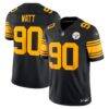 T.J. Watt Pittsburgh Steelers Nike Alternate Vapor F.U.S.E. Stitched Limited Jersey - Black - Front View