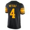 DK Metcalf Pittsburgh Steelers Nike Alternate Vapor F.U.S.E. Stitched Limited Jersey - Black - Detail View