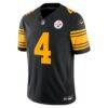DK Metcalf Pittsburgh Steelers Nike Alternate Vapor F.U.S.E. Stitched Limited Jersey - Black - Side View