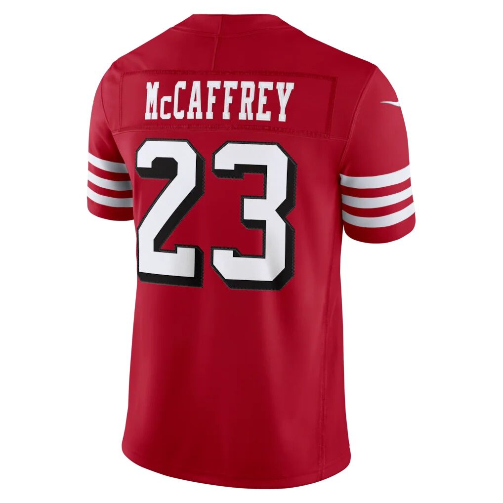 Christian McCaffrey San Francisco 49ers Nike Alternate Vapor F.U.S.E. Stitched Limited Jersey - Scarlet
