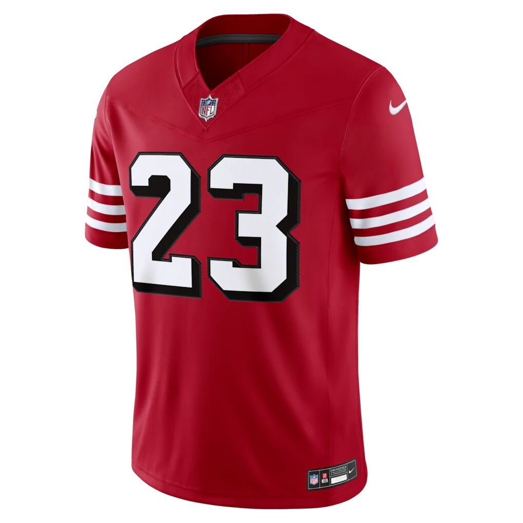 Christian McCaffrey San Francisco 49ers Nike Alternate Vapor F.U.S.E. Stitched Limited Jersey - Scarlet