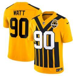 T.J. Watt Pittsburgh Steelers Nike Alternate Vapor F.U.S.E. Stitched Limited Jersey - Gold - Front View