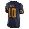 Jordan Love Green Bay Packers Nike Alternate Vapor F.U.S.E. Stitched Limited Jersey - Navy - Detail View