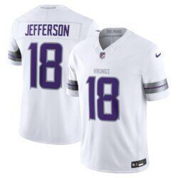 Justin Jefferson Minnesota Vikings Nike Alternate Vapor F.U.S.E. Stitched Limited Jersey - White - Front View